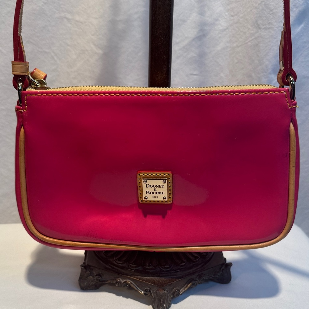 Dooney & Bourke Pink Shoulder Bag with Tan Trim